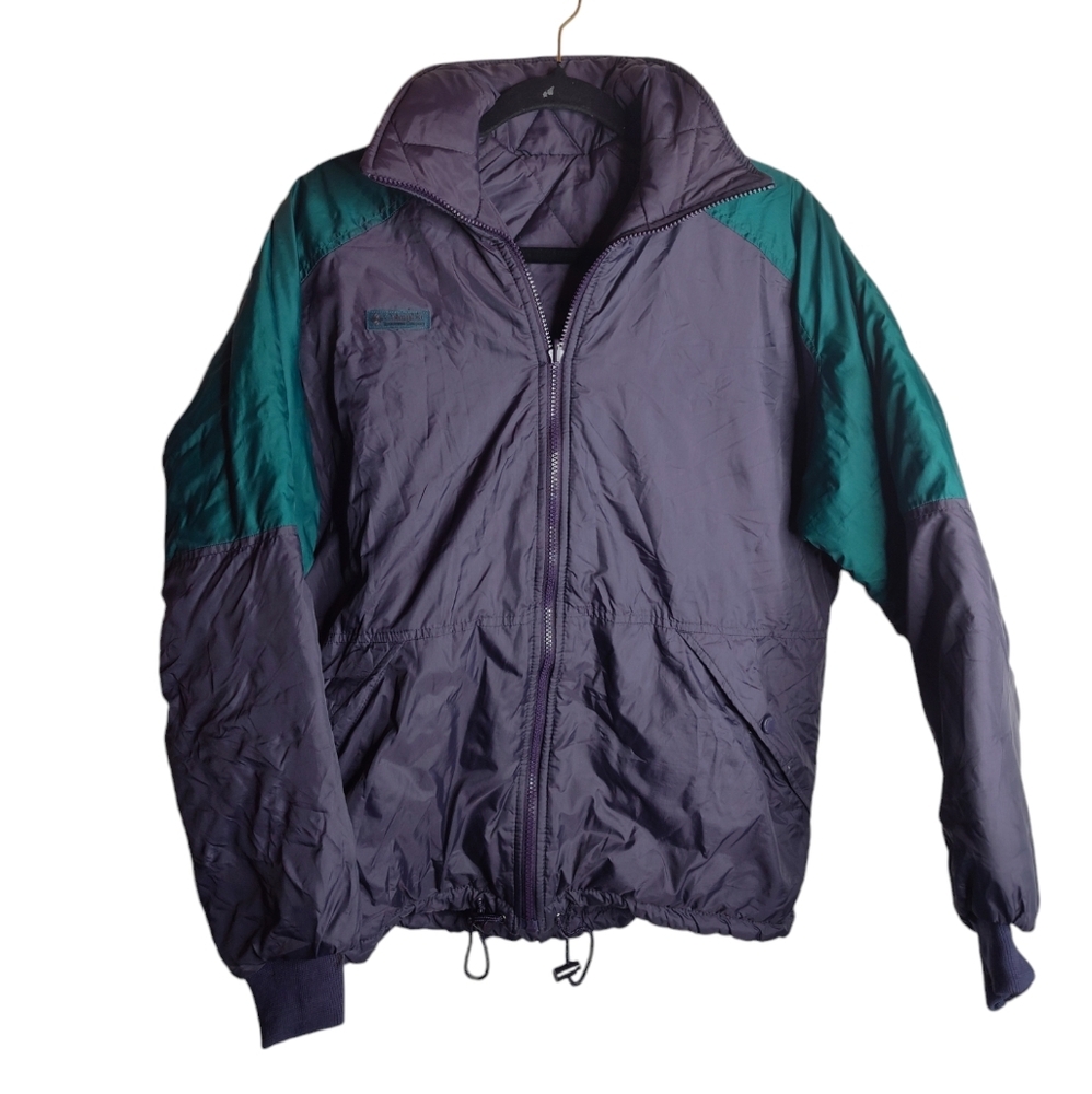 Vintage Columbia Reversible puffer coat Mens purple teal size S